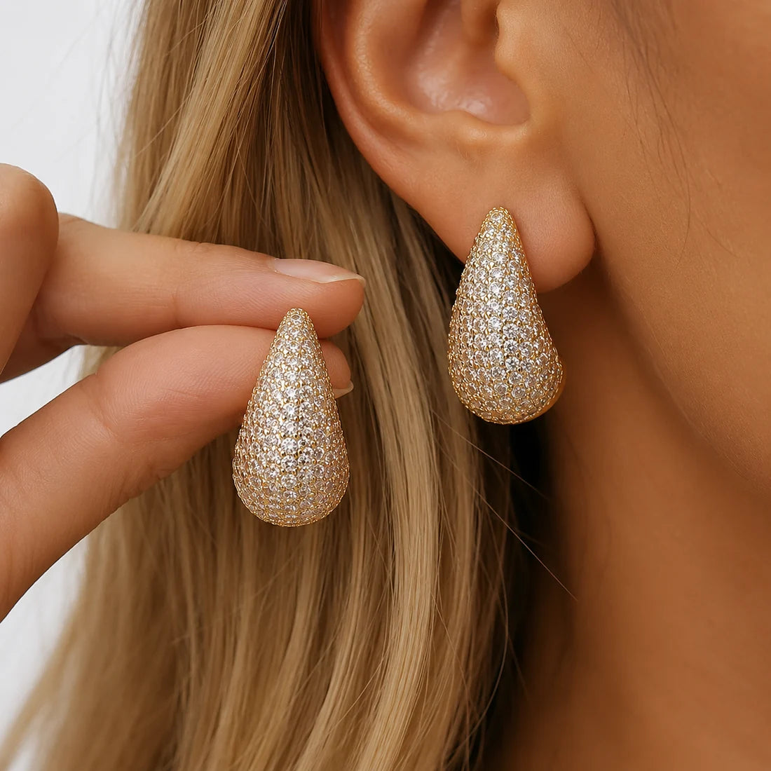Orecchini Goccia Strass