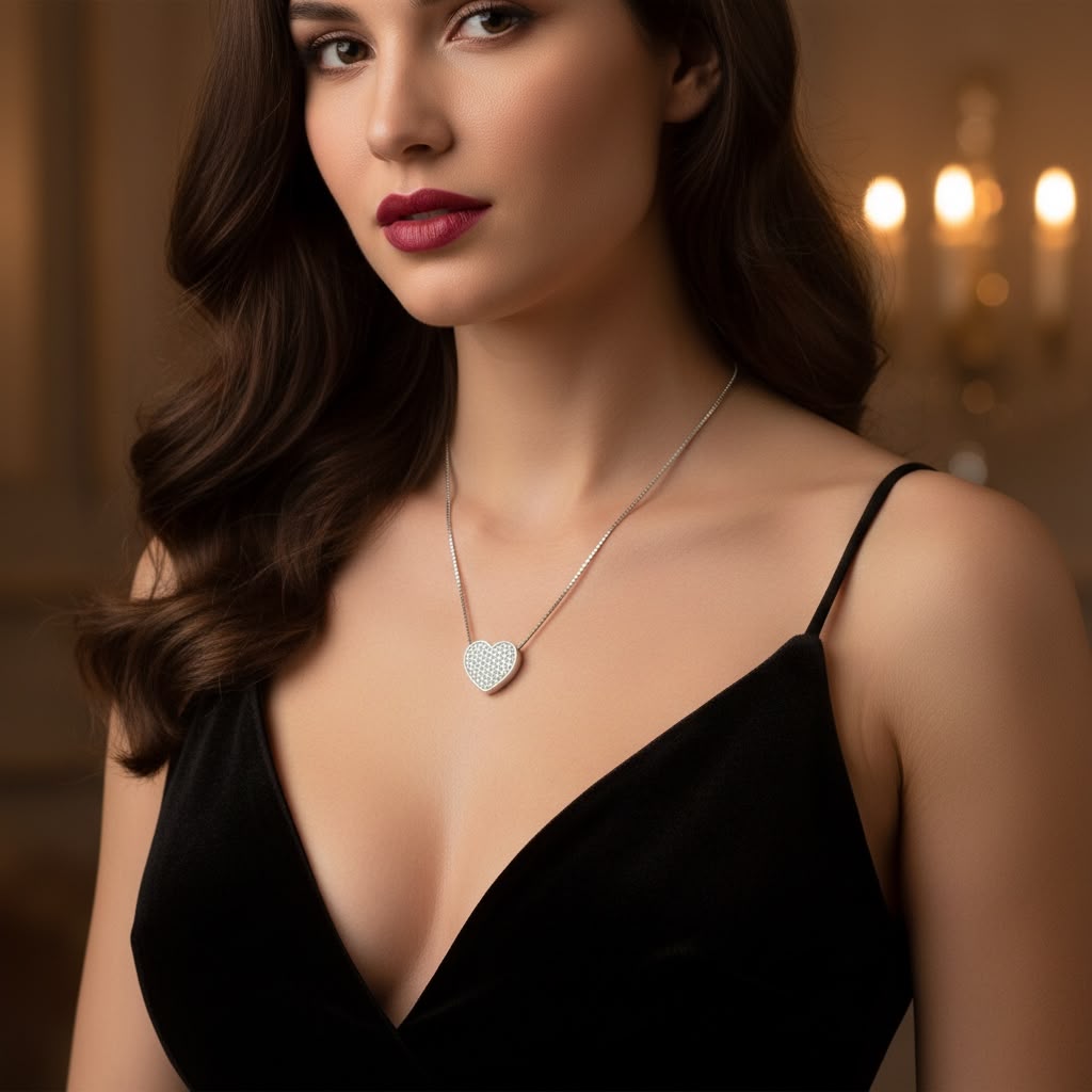 Collana Cuore Pavé Medium